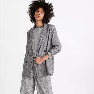 MADEWELL Caldwell Double-Breasted Blazer in Plaid XL